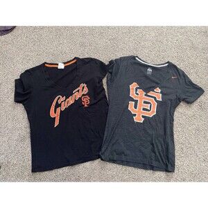 San Francisco Giants Shirt Lot Of 2 Size L Womens SF MLB Baseball Black
